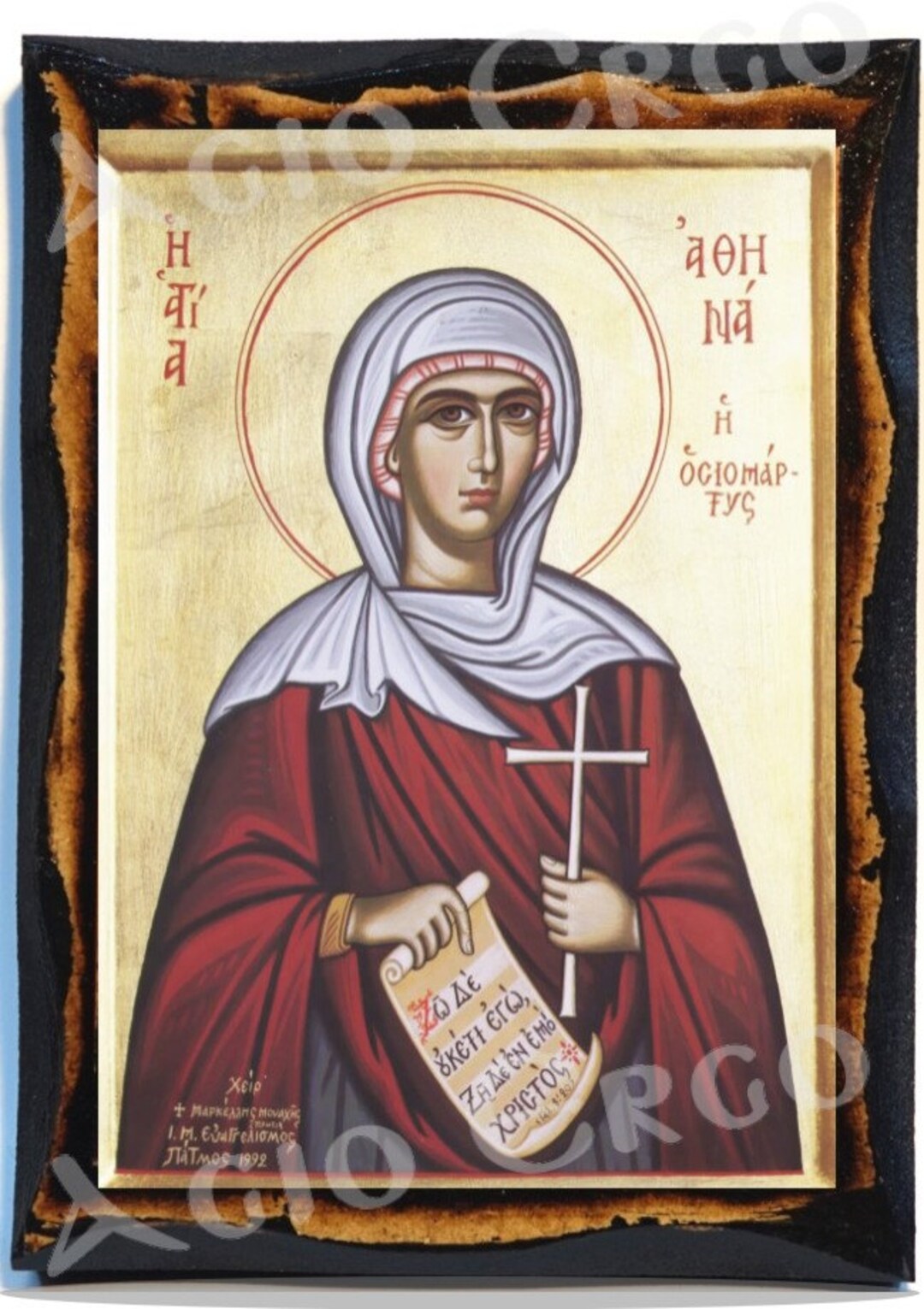 Saint Athena Greek Orthodox Byzantine Christian Icon on Wood - Etsy