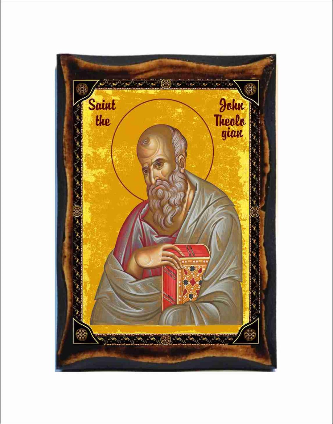 Saint John the Theologian Icon - Byzantine Art - Catholic Holy Card on ...