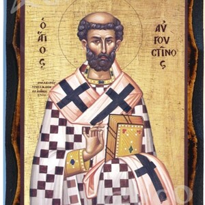 Saint Augustine Archbishop Of Canterbury Icon On Wood Etsy