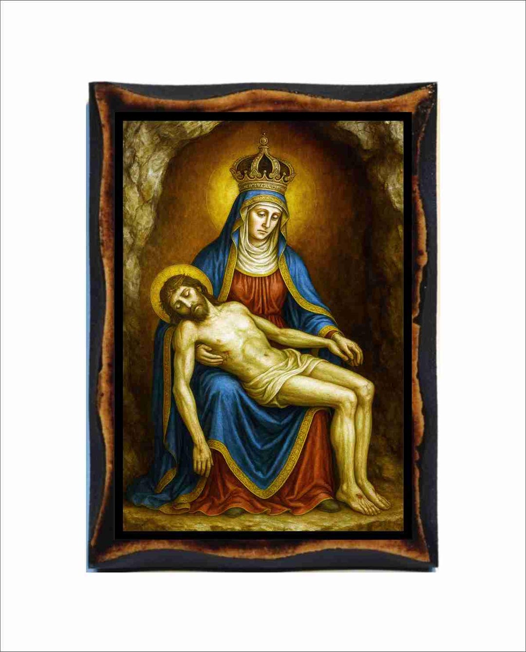 Madonna Della Corona Icon - Byzantine Art - Catholic Holy Card on ...