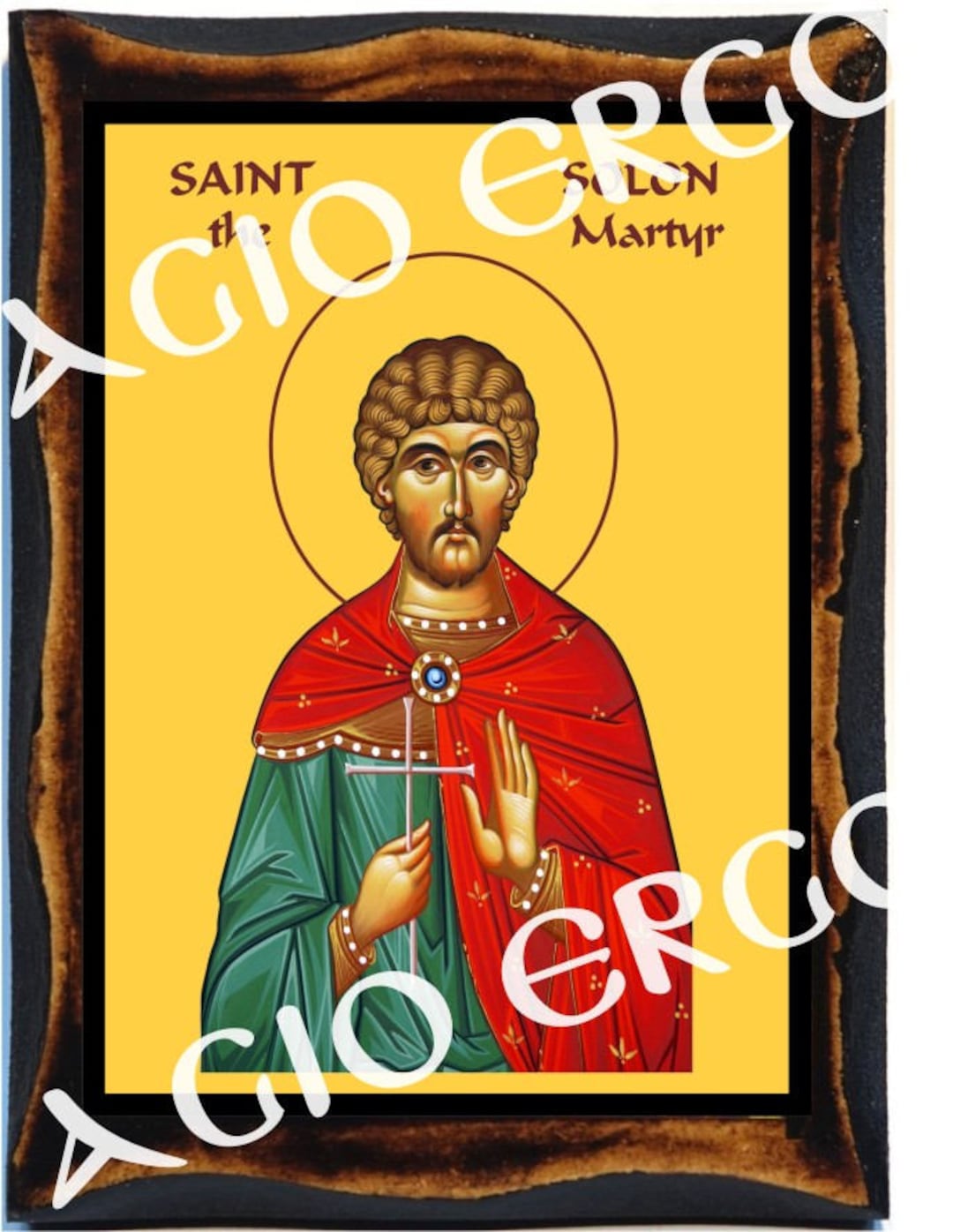 Icona di San Solone Martire: Arte Bizantina Immagine Sacra