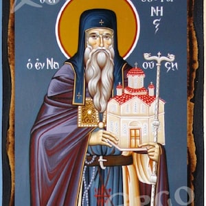 Saint Theofanis of Naoussa Greek Orthodox Russian Mount Athos Byzantine Christian Catholic Icon