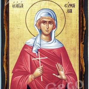Saint Efthalia  Greek Orthodox Russian Mount Athos Byzantine Christian Catholic Icon