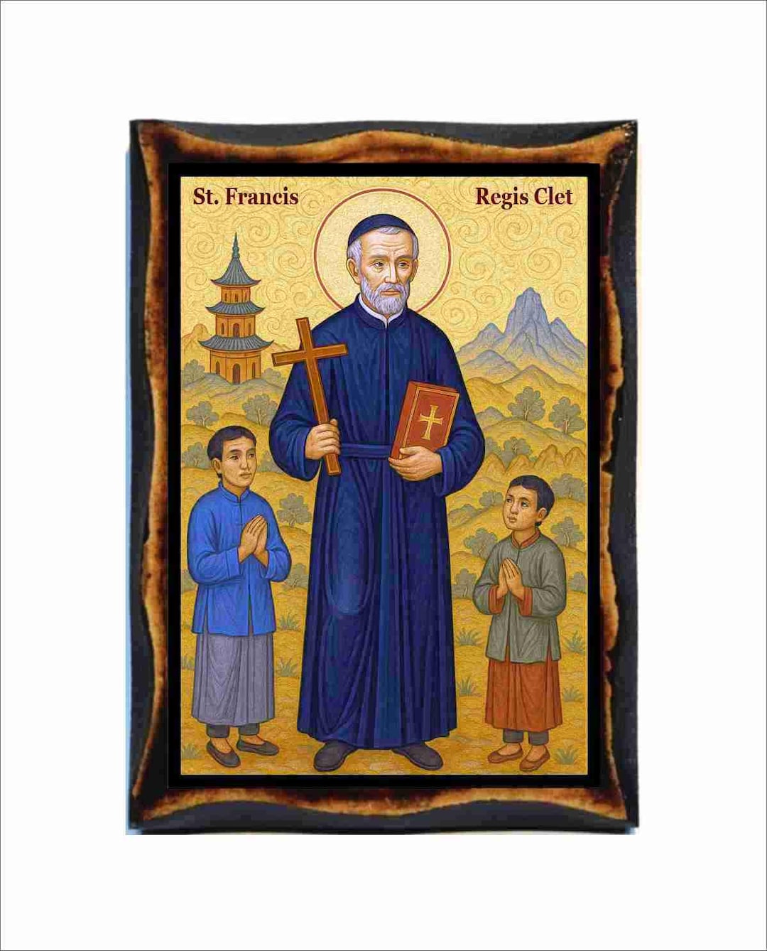 Runcis Rūdis Saint Francis Regis Clet Icon - Byzantine Art - Catholic Holy Card on ...