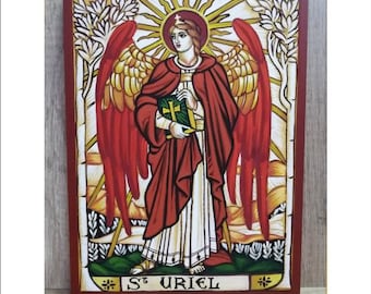 手作りの大天使ウリエルのアイコン：手描きの宗教芸術 - Etsy 日本