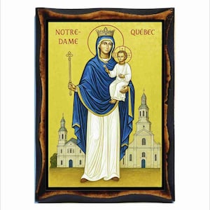 Our Lady of the Cape Icon - Orthodox Icon on Handmade Wooden Plaque, Catholic Religious Art