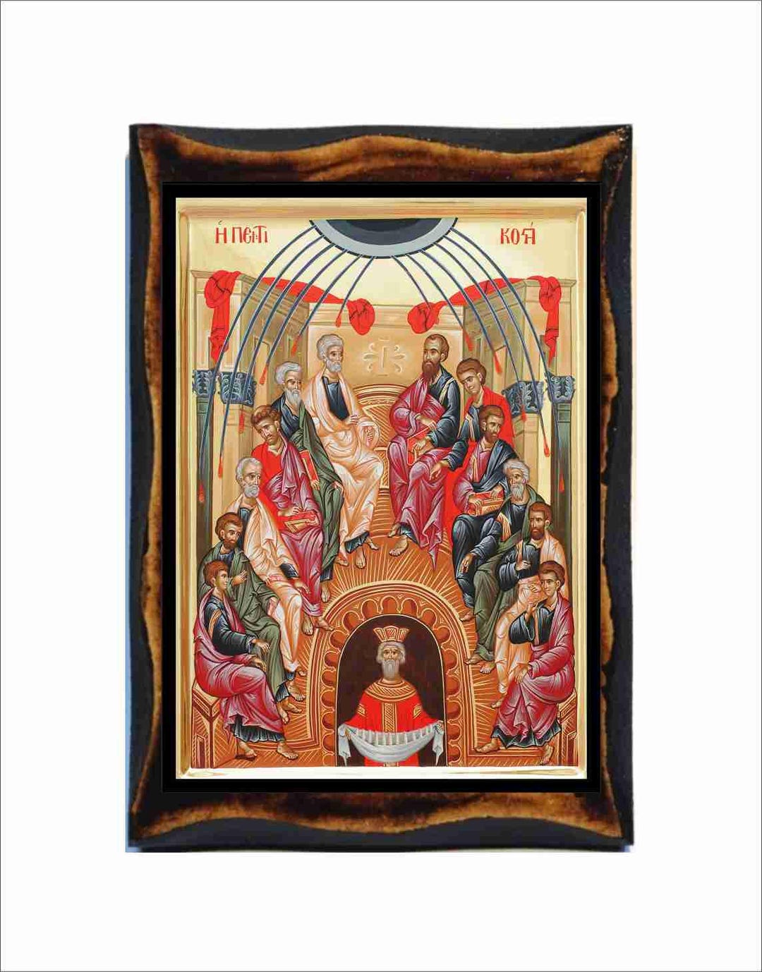 Pentecost Icon - Byzantine Art - Orthodox Catholic Holy Card on ...