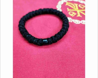 Prayer Rope 33 knots wool black bead, blessed with Holy Μyrrh - Authentic Handmade 33-Knot Prayer Rope -Chotki -Komboskini -Knot Prayer Rope