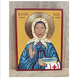 Święta Olga z Alaski - Błogosławiona Matka Olga Święta Matuszka Olga Michał z Alaski - Błogosławiona Matka Olga Ręcznie i ręcznie malowana Oryginał