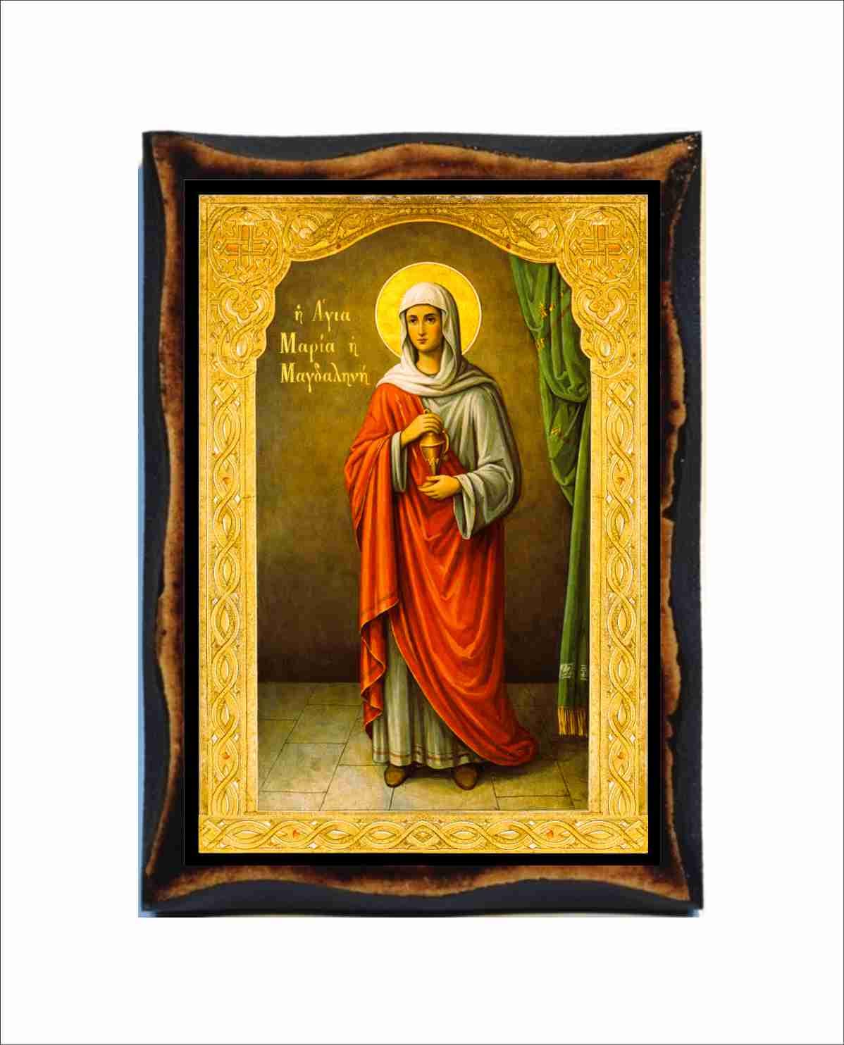 陶版画　マリア Mary Magdalene Placca Mary Magdalene - Byzantine Art - Orthodox Catholic Holy Card on