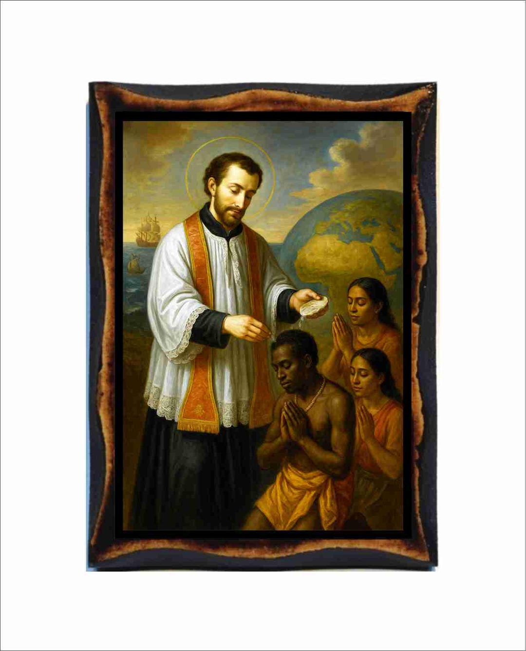 Francis Xavier Icon - Byzantine Art - Catholic Holy Card on Handmade ...