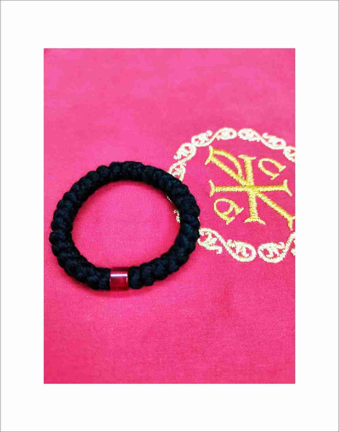 Prayer Rope 33 Knots Wool Red Bead, Blessed With Holy Μyrrh - Authentic ...