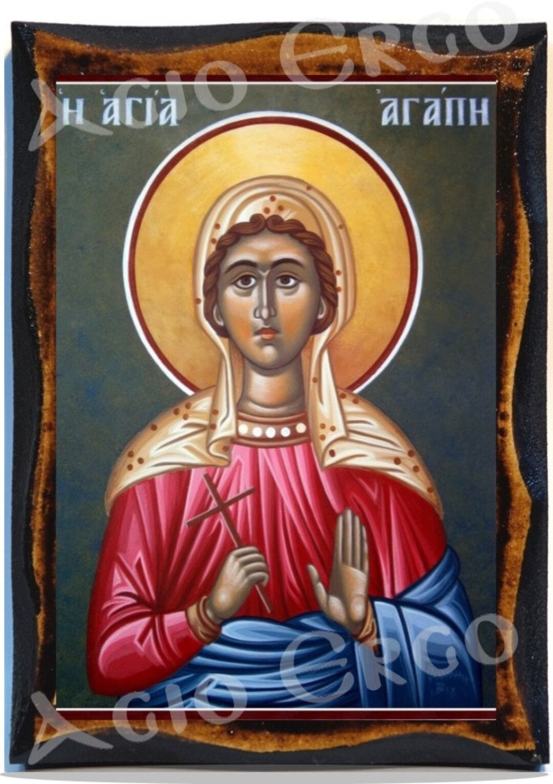 Saint Charity Greek Orthodox Byzantine Christian Icon on Wood - Etsy