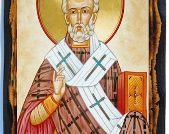 Saint Martin of Tours Bishop and Confessor  Christian Catholic Icon on wood
