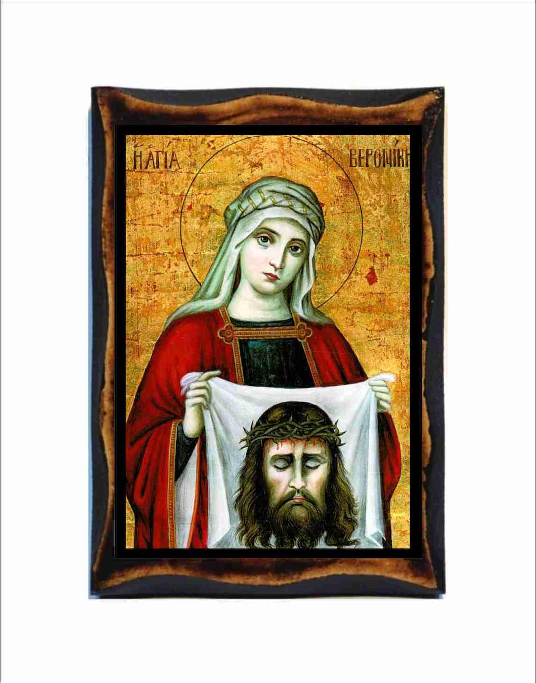Saint Veronica Icon - Byzantine Art - Orthodox Catholic Holy Card on ...