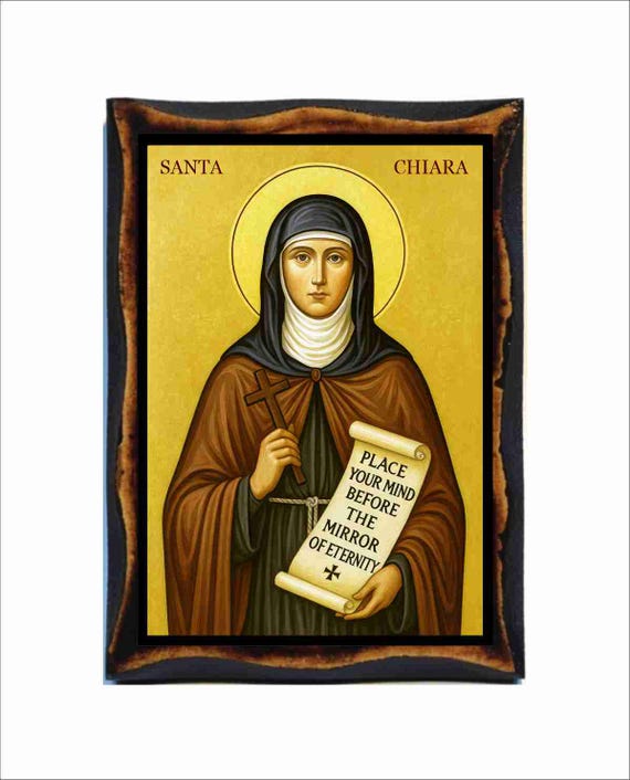 Saint Clare of Assisi Icon - Byzantine Art, Mount Athos Style - Etsy