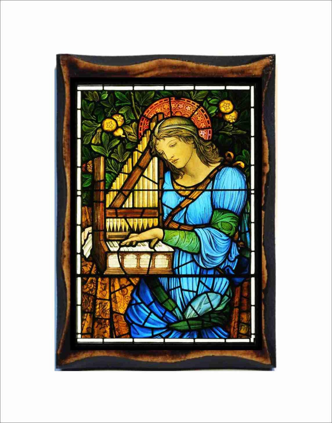 Saint Cecilia Icon: Byzantine Art - Catholic Holy Card on Handmade Wood ...