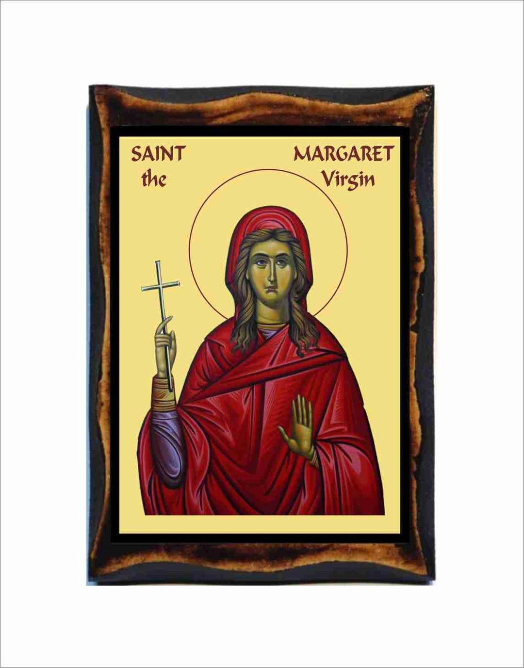 Saint Margaret of Antioch Icon: Orthodox Art - Catholic Holy Card on ...