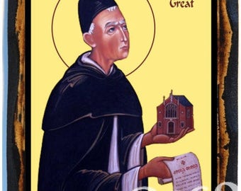 Saint Albertus Magnus Catholic Christian Icon on Wood