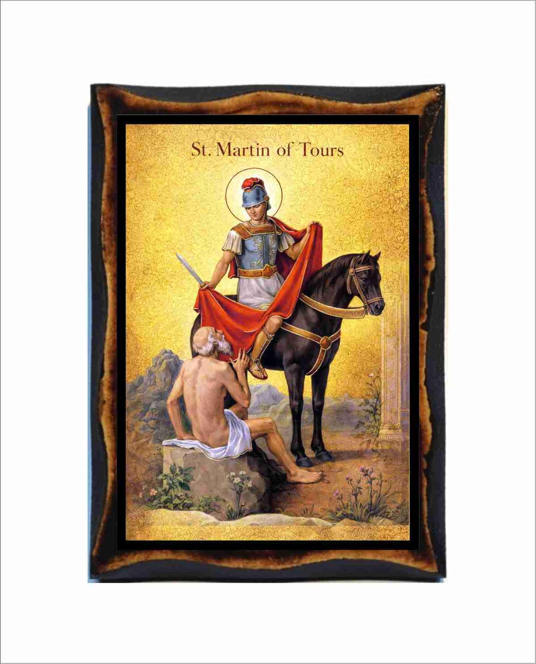 St. Martin of Tours - Byzantine Art - Catholic Holy Card on Handmade ...