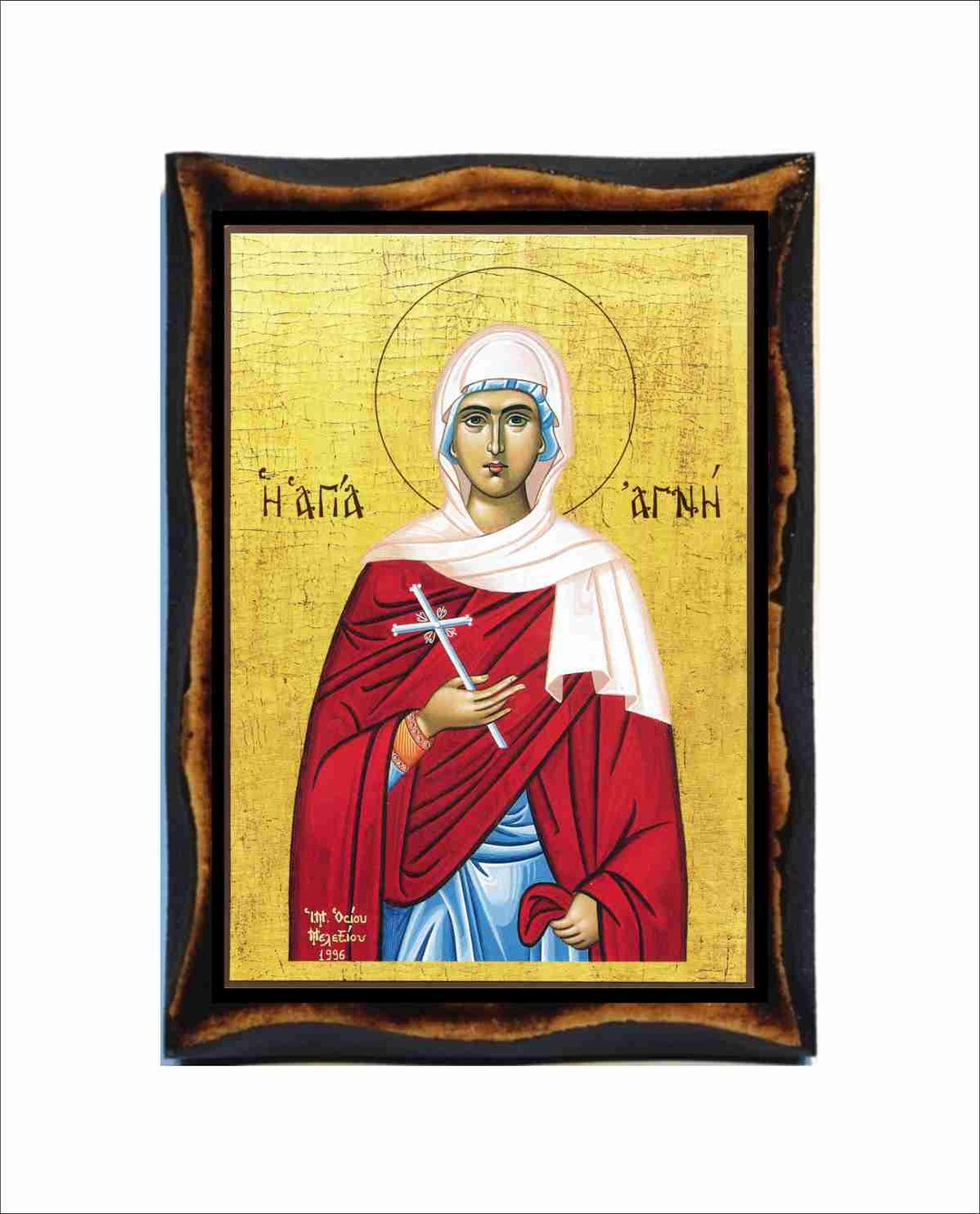 Saint Agnes of Rome - Byzantine Art - Orthodox Catholic Holy Card on ...