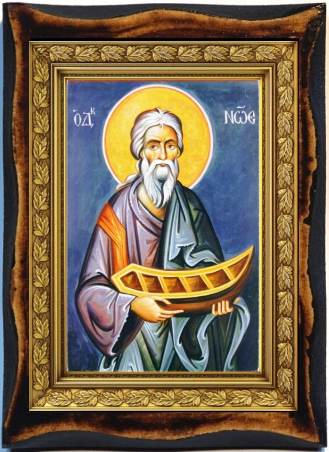 Noah Last of the Pre-flood Patriarchs Handmade Wood Icon on Plaque - Etsy