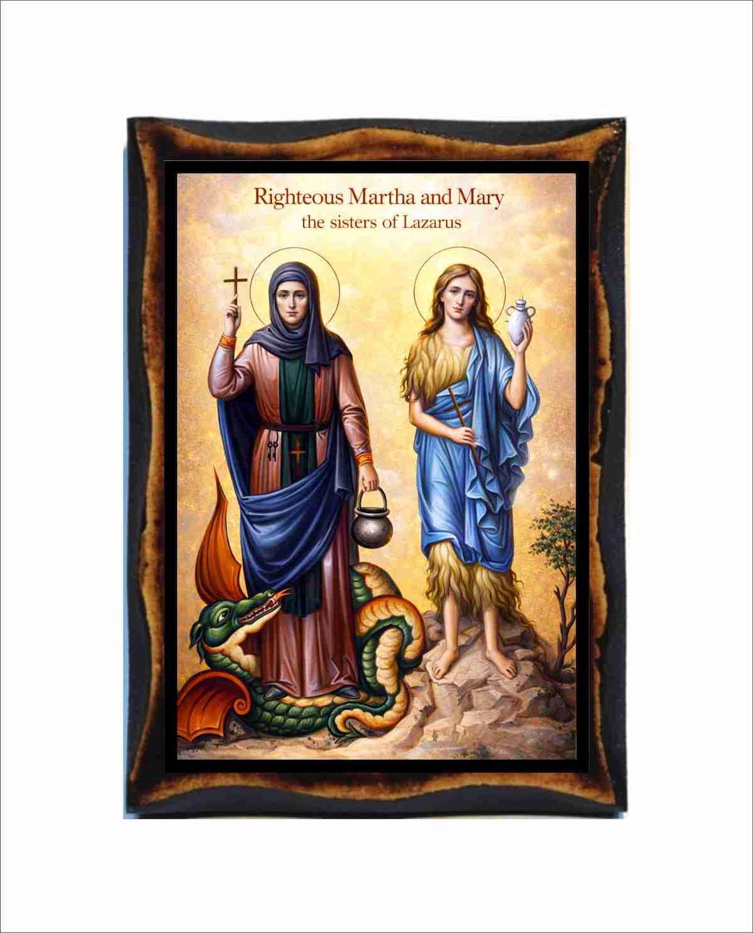 Saints Mary and Martha of Bethany - Orthodox Catholic Holy Card on ...