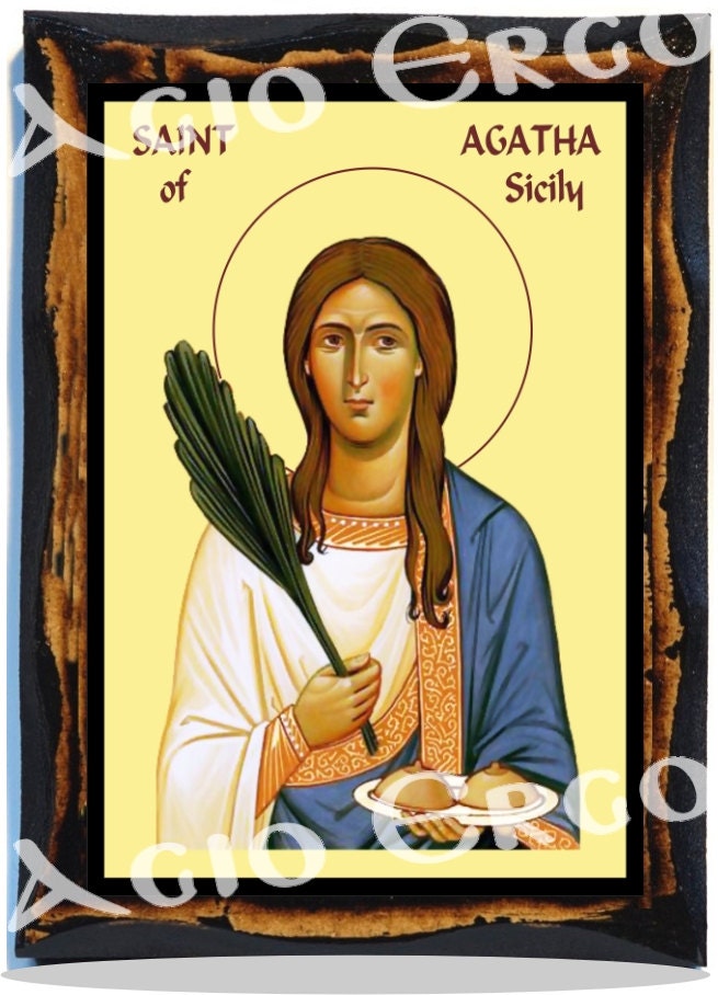Saint Agatha of Sicily Virgin and Martyr Greek Orthodox Etsy