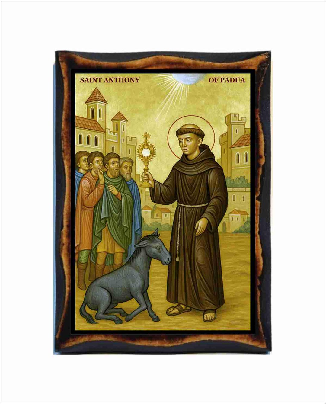 Saint Anthony of Padua Icon - Byzantine Art - Catholic Holy Card on ...