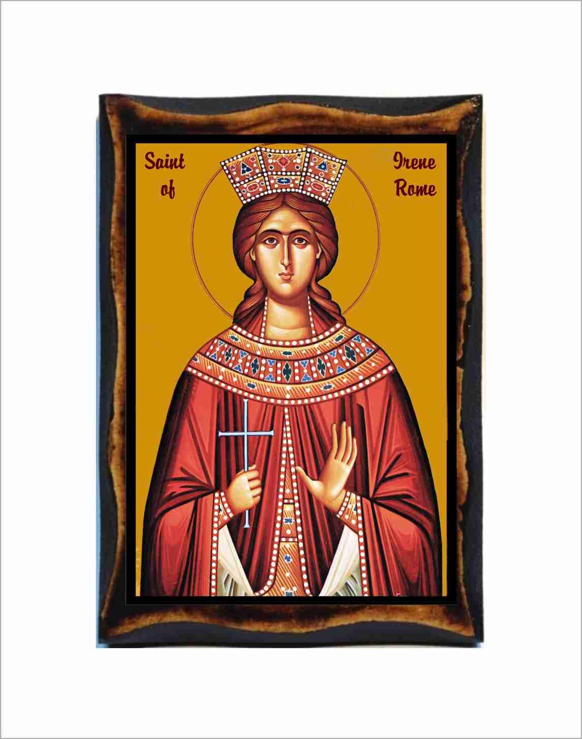 人文 Staatsrecht III 11. Auflage Saint Irene of Rome - Byzantine Art - Orthodox Catholic Holy Card