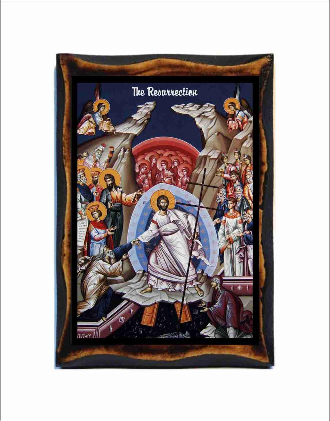 Resurrection of Jesus Icon - Byzantine Art - Catholic Holy Card on ...