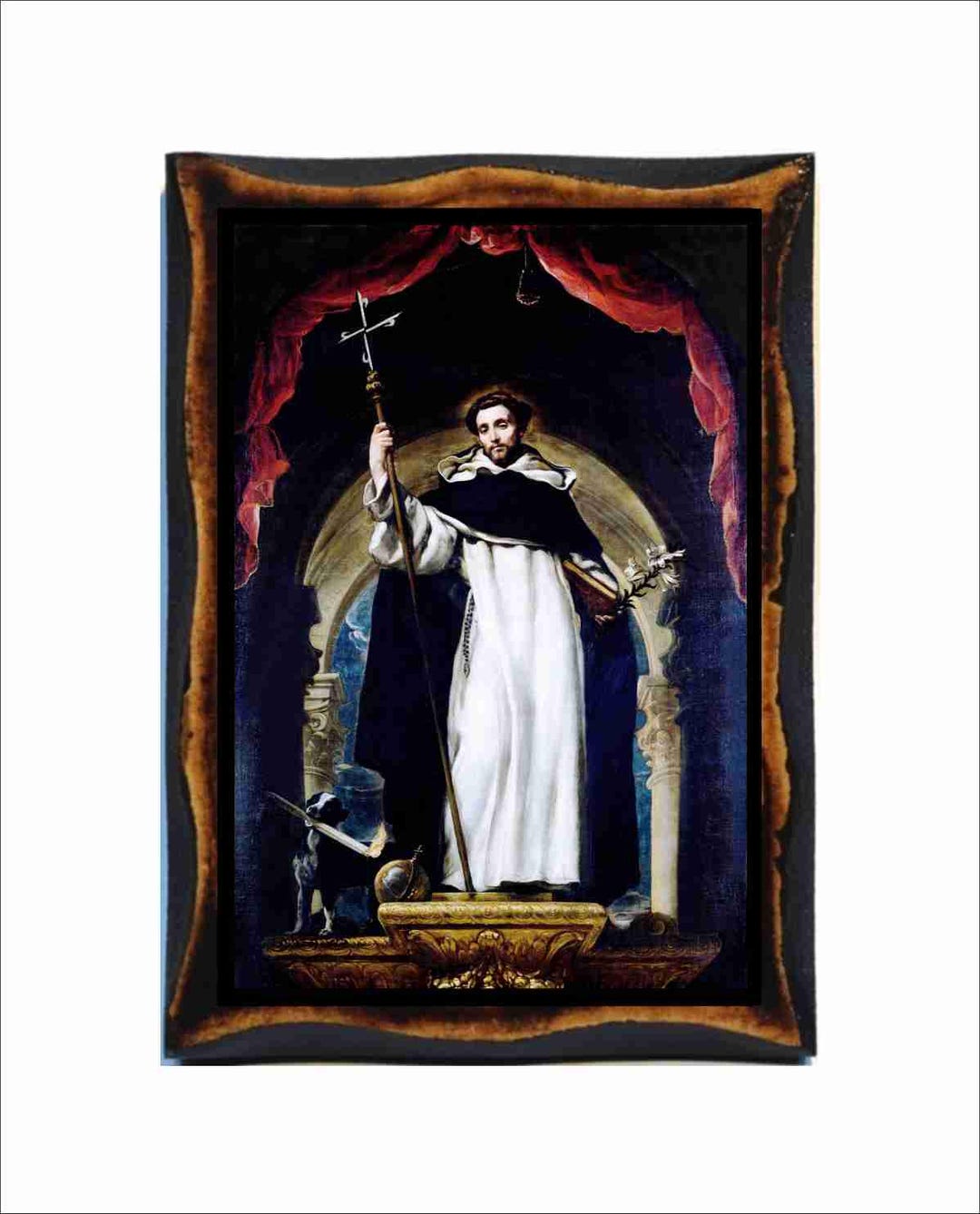 Saint Dominic Icon - Byzantine Art - Catholic Holy Card on Handmade ...