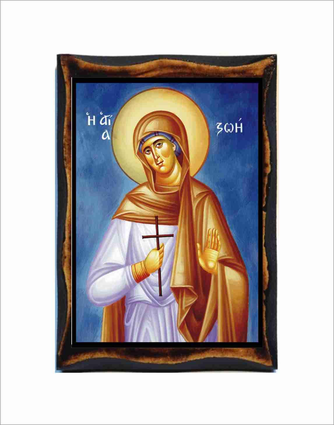 Saint Zoe of Rome Icon - Byzantine Art - Orthodox Holy Card on Handmade ...