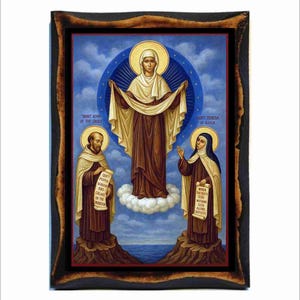 Our Lady Teresa of Avila and John of the Cross - Teresa of Avila and John of the Cross with Our Lady and Holy Belt -Teresa of Jesus and John
