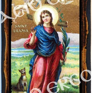 Saint Liliosa or Lilian Virgin and Martyr Catholic Christian Wood Icon Plaque