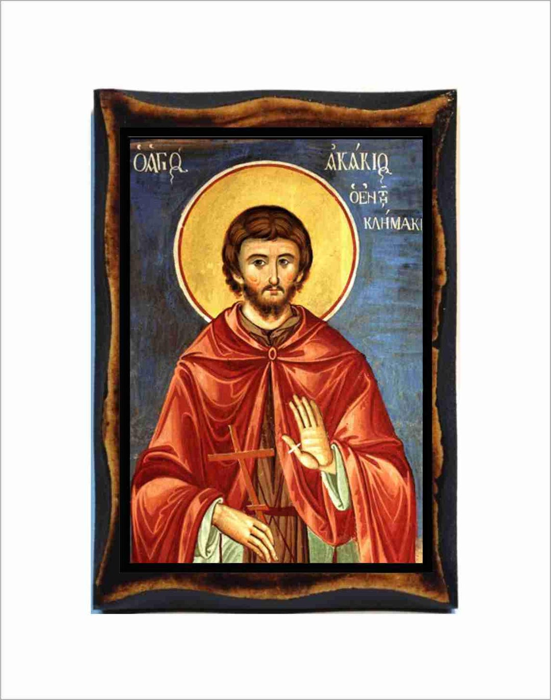 Saint Acacius Icon - Byzantine Art - Orthodox Catholic Holy Card on ...