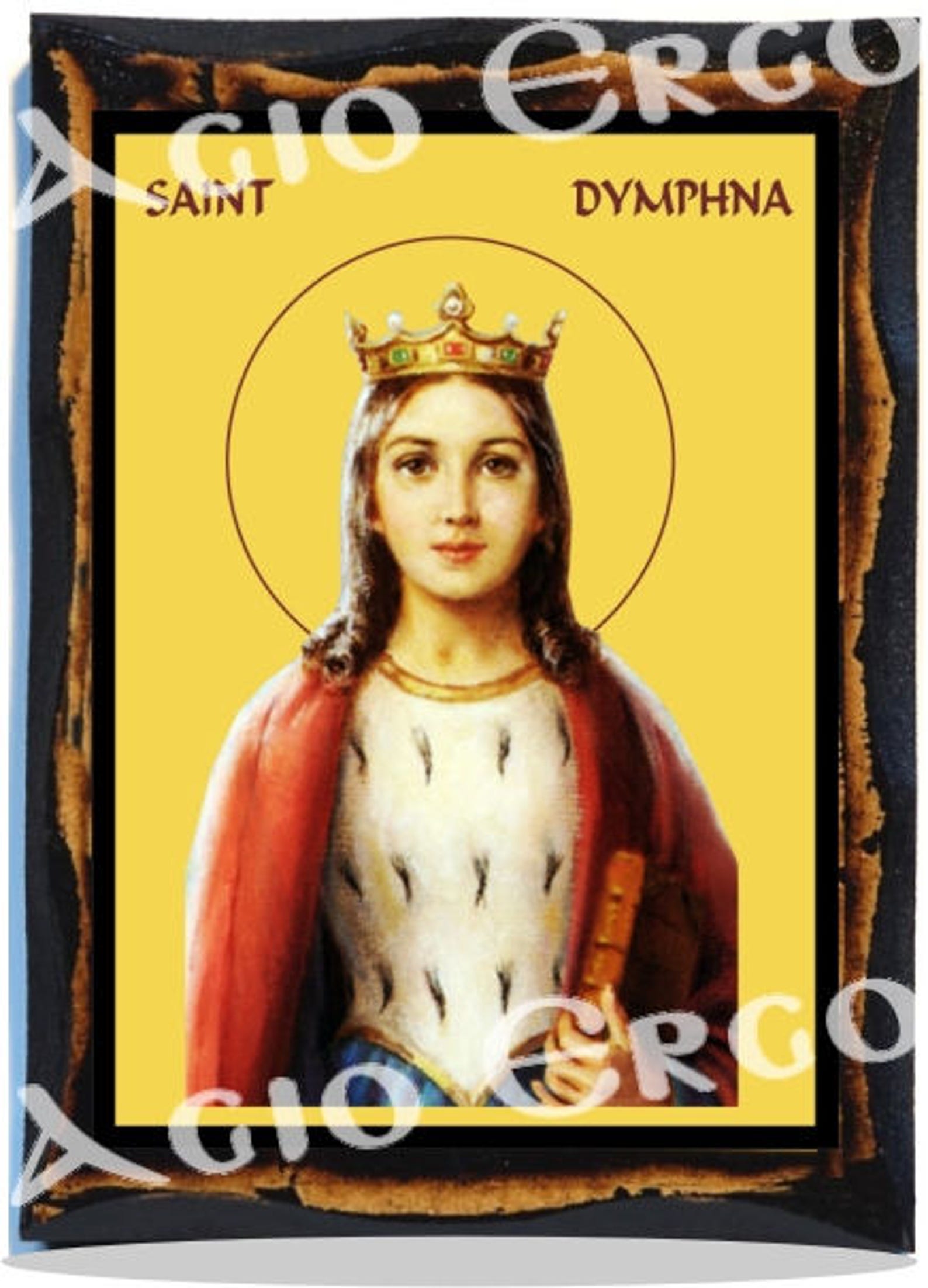 Saint Dymphna Christian Catholic Icon on Wood Etsy