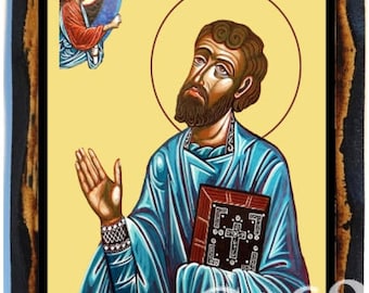 Saint Valentine Christian Roman Catholic Icon on Wood