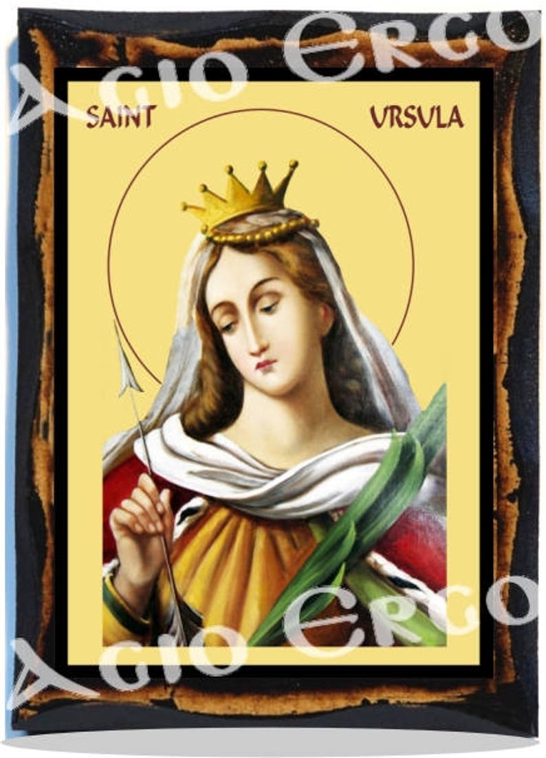 Saint Ursula Christian Roman Catholic Icon on Wood Etsy