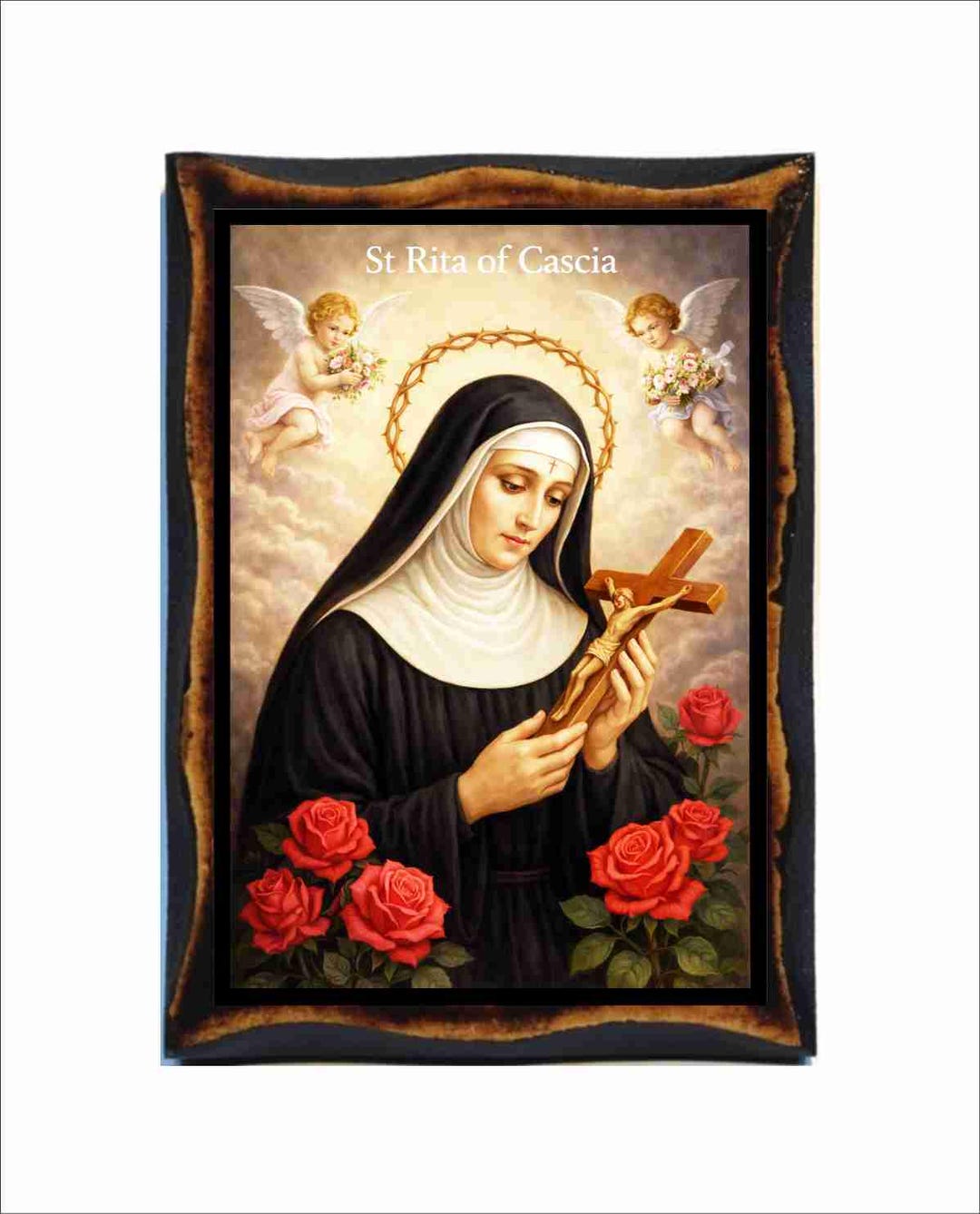 rita_antique ページ Saint Rita of Cascia - Byzantine Art - Catholic Holy Card on