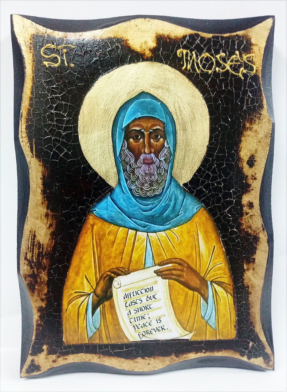 Saint Moses the Black Saint Moses the Ethiopia abba Moses Etsy