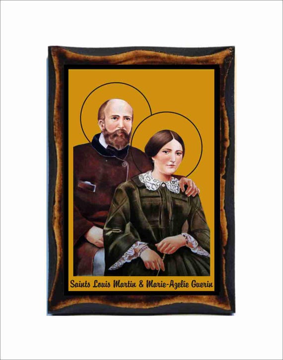 Saints Louis and Zelia Martin Icon - Catholic Holy Card on
