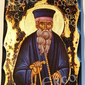 Cosmas of Aetolia Icon: Greek Orthodox Byzantine Gold Leaf Wood Art