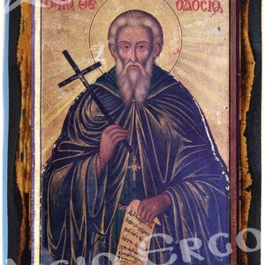Saint Theodosius the Cenobiarch Greek Orthodox Russian Mount Athos Byzantine Christian Catholic Icon