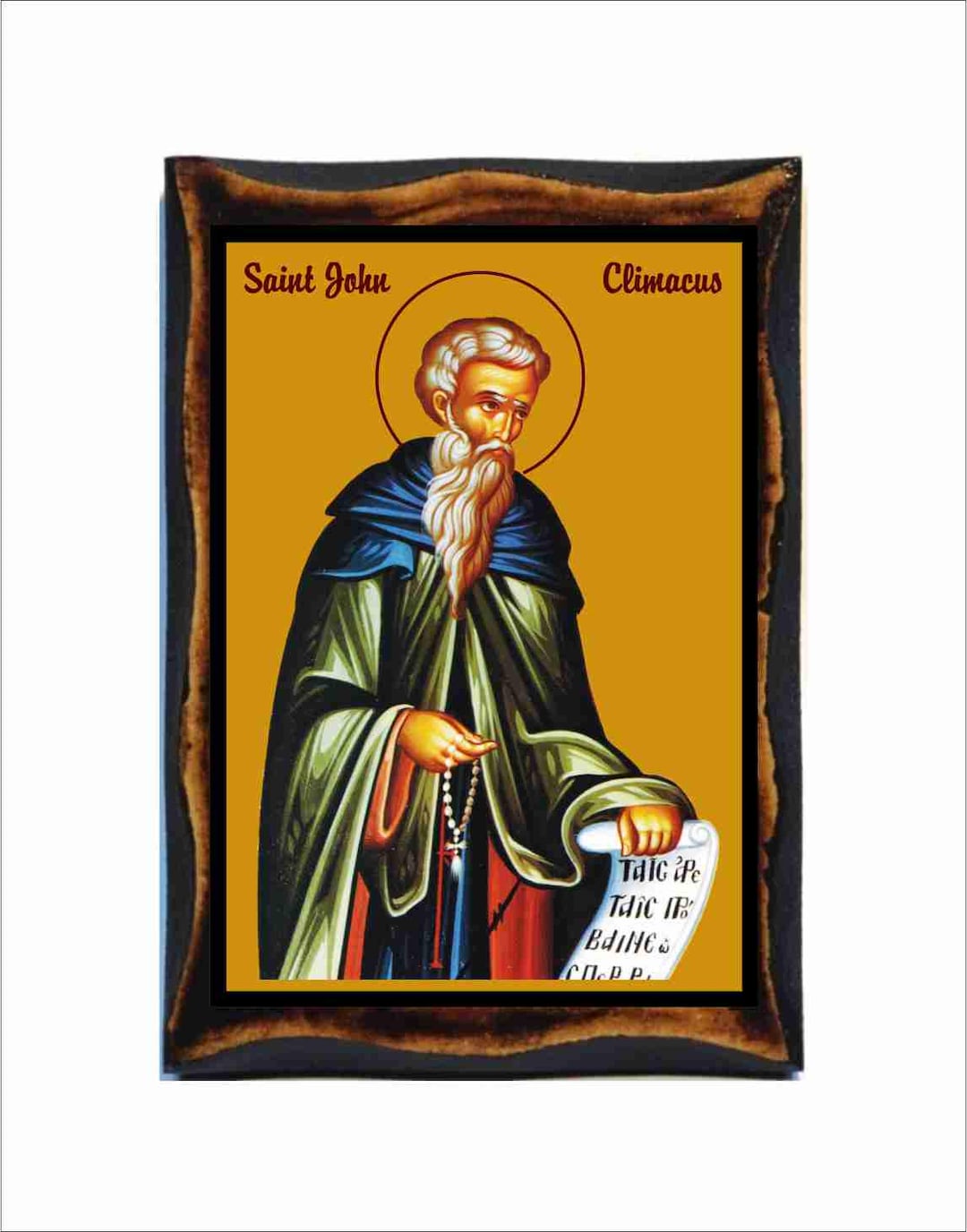 Byzantinische Ikone des Heiligen Johannes Climacus - Berg Athos - Etsy  Schweiz, image size:1080x1376