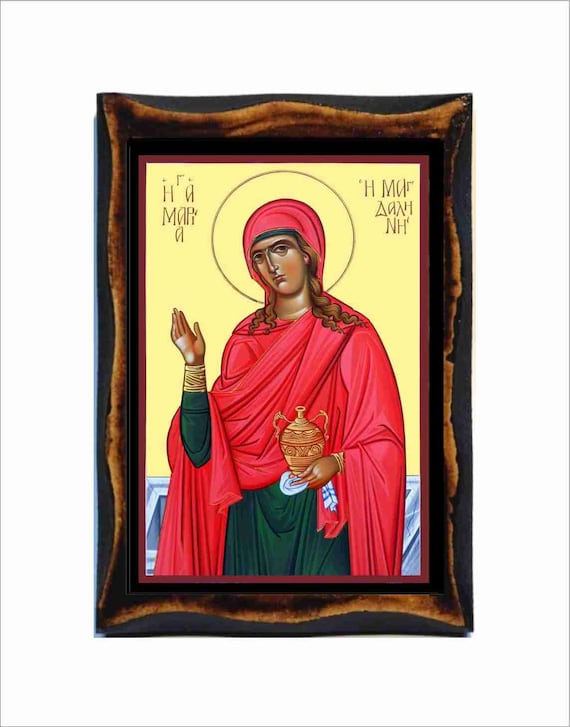 Mary Magdalene Icon - Byzantine Art - Orthodox Catholic Holy Card