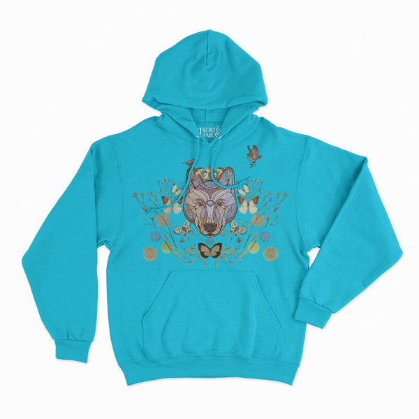 Wolf & Butterflies in Turquoise... Homo Homini Lupus