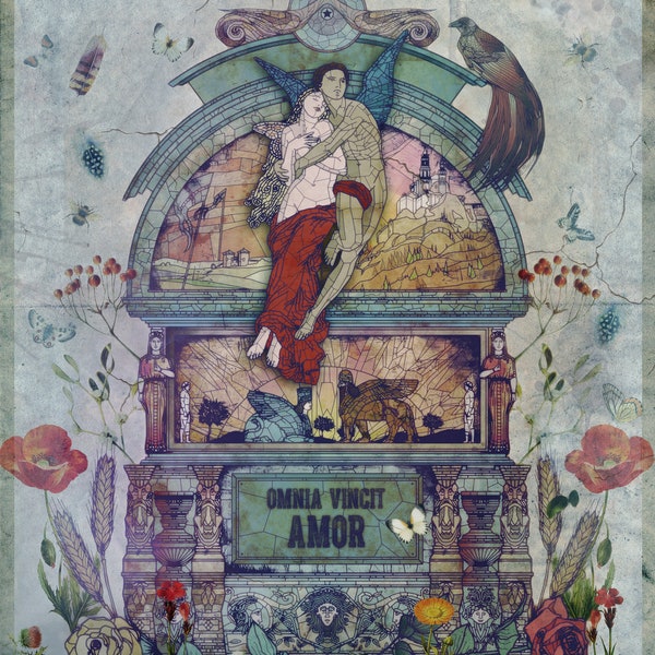 Amor Psyche Liebe Poster Shakespeare Apuleius Zitat - Kunstdruck