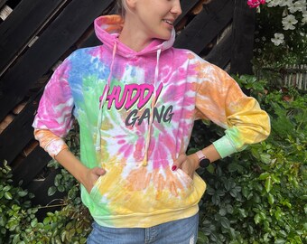 Vintage Raglan Purple Hooded Sweatshirt Colored Cotton Hoodie Hoodies for Women Acid Wash Hoodie Medium size Sweatshirt