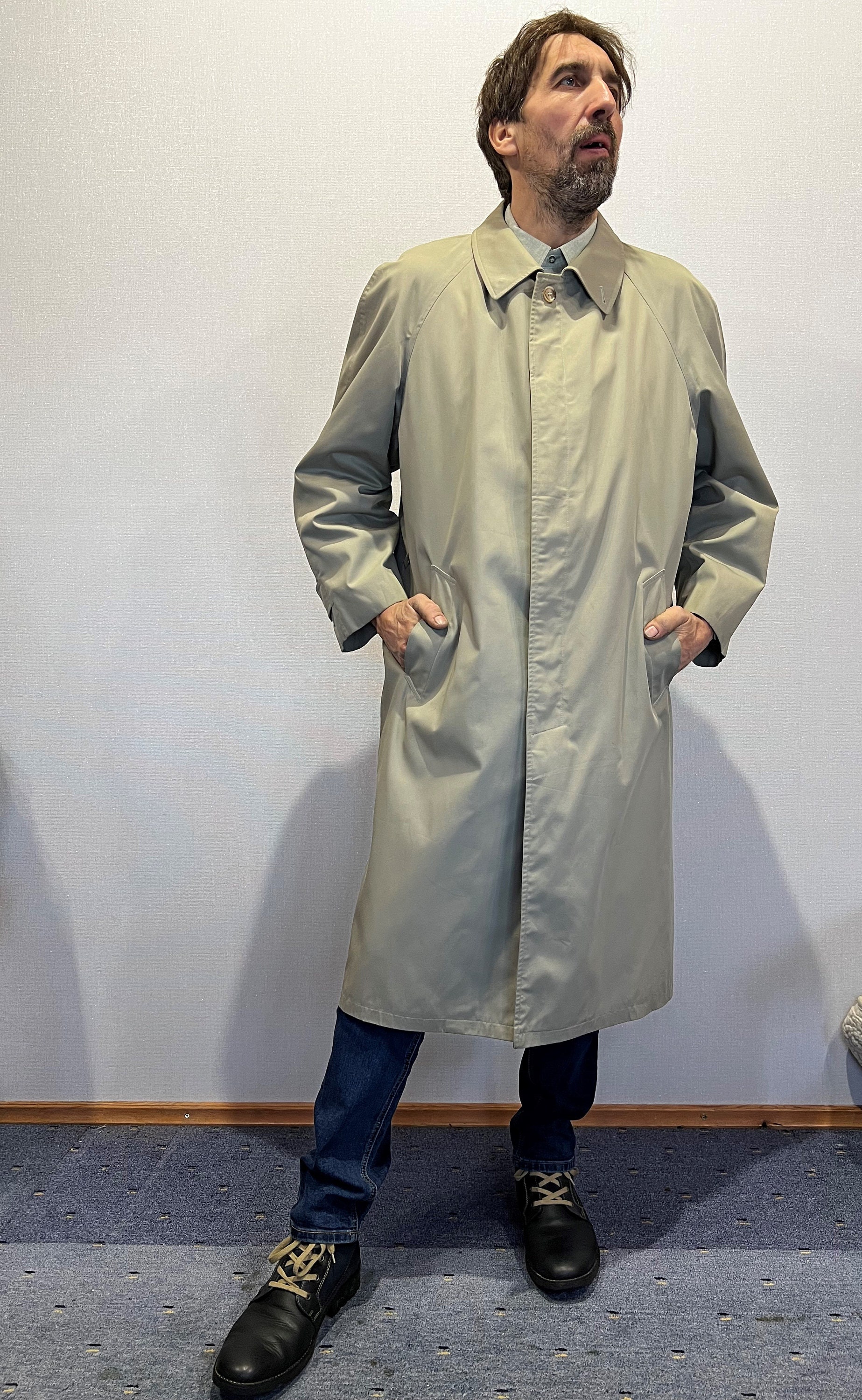 ジャケット・アウター Pry Back-Vent Washed-Serge Overcoat gray il_fullxfull.4566505847_o9we.jpg